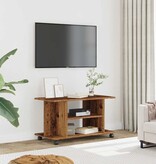 VidaXL Tv-meubel met wieltjes 80x40x45 cm bewerkt hout oud houtkleurig