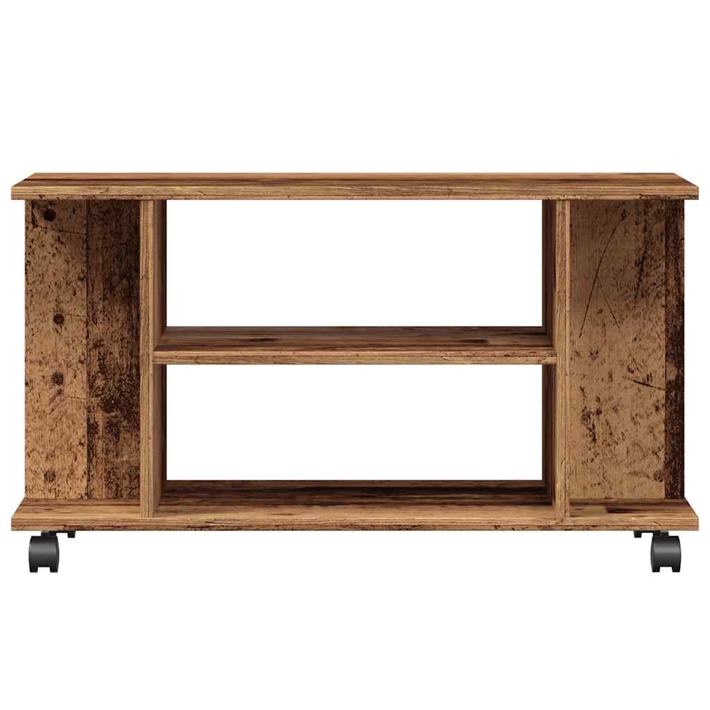 VidaXL Tv-meubel met wieltjes 80x40x45 cm bewerkt hout oud houtkleurig