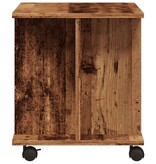 VidaXL Tv-meubel met wieltjes 80x40x45 cm bewerkt hout oud houtkleurig