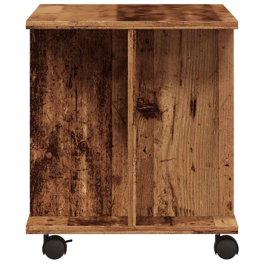 VidaXL Tv-meubel met wieltjes 80x40x45 cm bewerkt hout oud houtkleurig