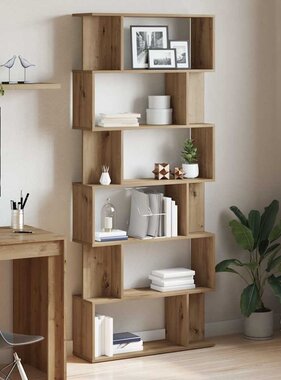 VidaXL Boekenkast 80x24x192 cm bewerkt hout artisanaal eikenkleur
