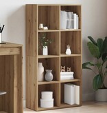 VidaXL Boekenkast 66x30x130 cm bewerkt hout artisanaal eikenkleur