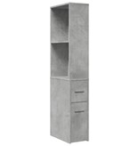 VidaXL Badkamerkast smal met wielen bewerkt hout betongrijs