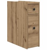 VidaXL Badkamerkast smal met wielen bewerkt hout artisanaal eikenkleur