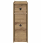 VidaXL Badkamerkast smal met wielen bewerkt hout artisanaal eikenkleur