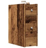 VidaXL Badkamerkast smal met wielen bewerkt hout oud houtkleurig