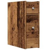 VidaXL Badkamerkast smal met wielen bewerkt hout oud houtkleurig