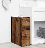VidaXL Badkamerkast smal met wielen bewerkt hout oud houtkleurig