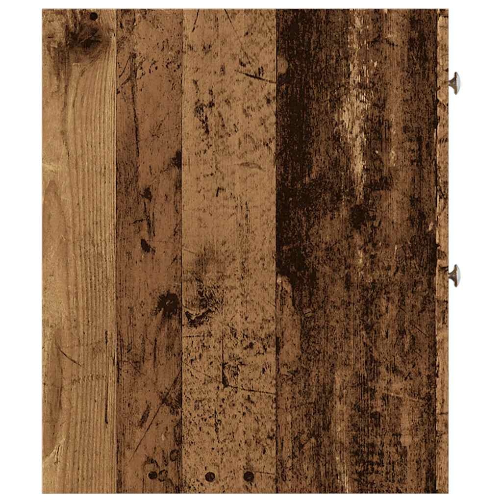 VidaXL Badkamerkast smal met wielen bewerkt hout oud houtkleurig