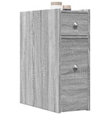 VidaXL Badkamerkast smal met wielen bewerkt hout grijs sonoma eiken