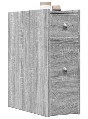 VidaXL Badkamerkast smal met wielen bewerkt hout grijs sonoma eiken