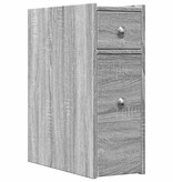 VidaXL Badkamerkast smal met wielen bewerkt hout grijs sonoma eiken