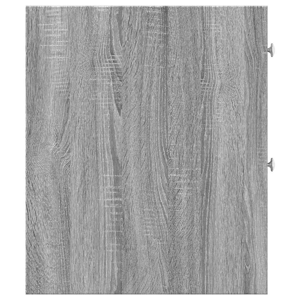 VidaXL Badkamerkast smal met wielen bewerkt hout grijs sonoma eiken