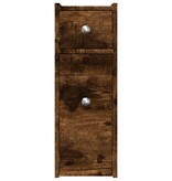 VidaXL Badkamerkast smal met wielen bewerkt hout gerookt eikenkleurig