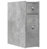 VidaXL Badkamerkast smal met wielen bewerkt hout betongrijs