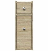 VidaXL Badkamerkast smal met wielen bewerkt hout sonoma eikenkleurig