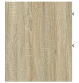 VidaXL Badkamerkast smal met wielen bewerkt hout sonoma eikenkleurig