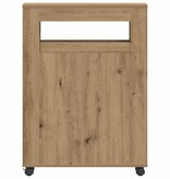 VidaXL Badkamerkast smal met wielen bewerkt hout artisanaal eiken