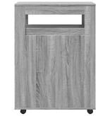 VidaXL Badkamerkast smal met wielen bewerkt hout grijs sonoma eiken