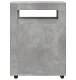 VidaXL Badkamerkast smal met wielen bewerkt hout betongrijs
