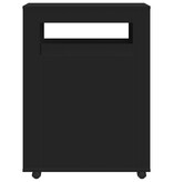 VidaXL Badkamerkast smal met wielen bewerkt hout zwart