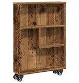 VidaXL Opbergtrolley smal 48x13x68 cm bewerkt hout oud houtkleurig