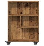 VidaXL Opbergtrolley smal 48x13x68 cm bewerkt hout oud houtkleurig