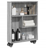 VidaXL Opbergtrolley smal 48x13x68 cm bewerkt hout grijs sonoma eiken