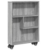 VidaXL Opbergtrolley smal 48x13x68 cm bewerkt hout grijs sonoma eiken