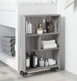 VidaXL Opbergtrolley smal 48x13x68 cm bewerkt hout grijs sonoma eiken