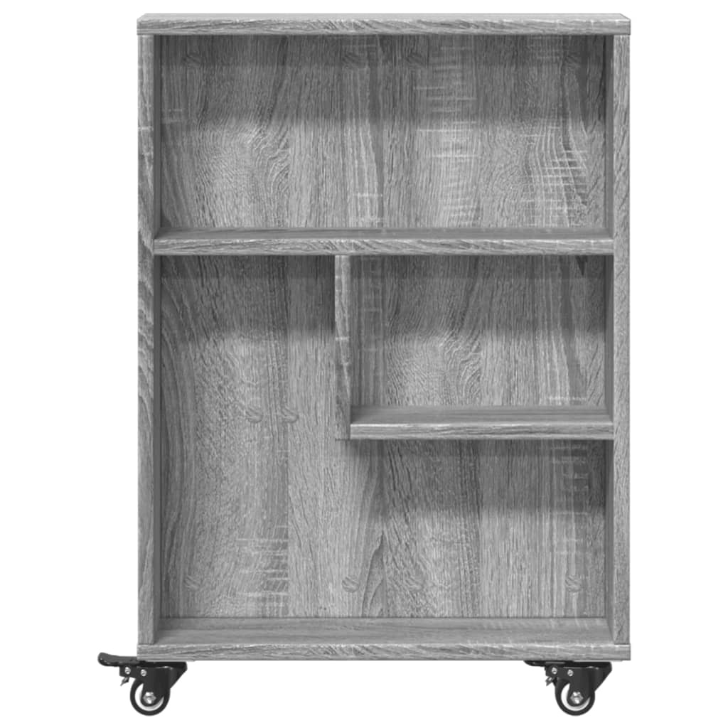 VidaXL Opbergtrolley smal 48x13x68 cm bewerkt hout grijs sonoma eiken