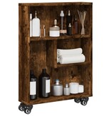 VidaXL Opbergtrolley smal 48x13x68 cm bewerkt hout gerookt eikenkleur