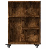 VidaXL Opbergtrolley smal 48x13x68 cm bewerkt hout gerookt eikenkleur