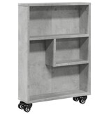 VidaXL Opbergtrolley smal 48x13x68 cm bewerkt hout betongrijs