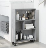 VidaXL Opbergtrolley smal 48x13x68 cm bewerkt hout betongrijs