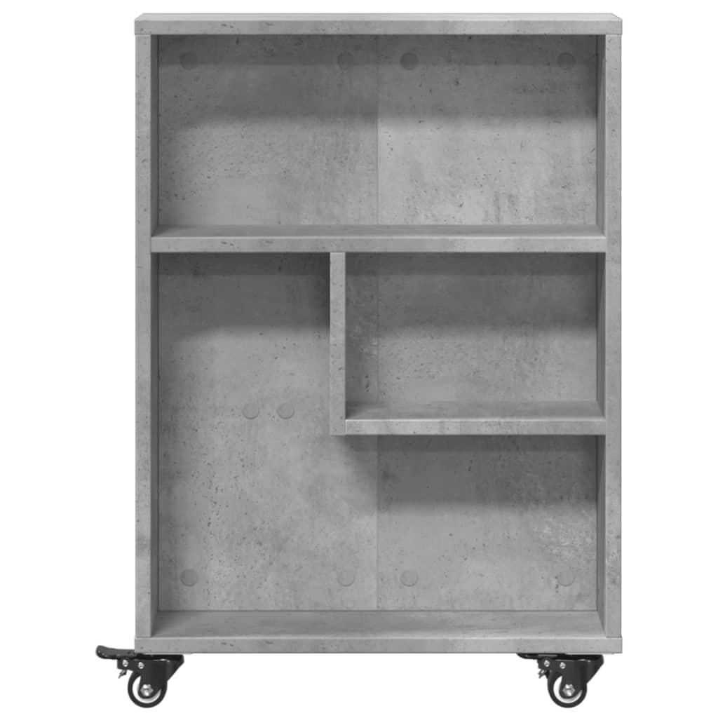 VidaXL Opbergtrolley smal 48x13x68 cm bewerkt hout betongrijs
