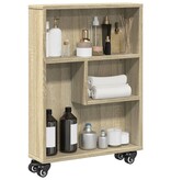VidaXL Opbergtrolley smal 48x13x68 cm bewerkt hout sonoma eikenkleurig