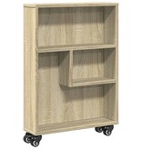 VidaXL Opbergtrolley smal 48x13x68 cm bewerkt hout sonoma eikenkleurig