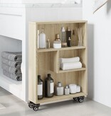 VidaXL Opbergtrolley smal 48x13x68 cm bewerkt hout sonoma eikenkleurig