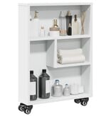 VidaXL Opbergtrolley smal 48x13x68 cm bewerkt hout wit