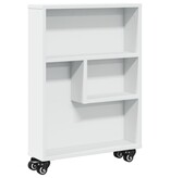 VidaXL Opbergtrolley smal 48x13x68 cm bewerkt hout wit