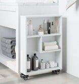 VidaXL Opbergtrolley smal 48x13x68 cm bewerkt hout wit