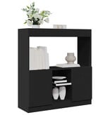 VidaXL Hoge kast 92x33x100 cm bewerkt hout zwart