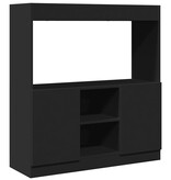 VidaXL Hoge kast 92x33x100 cm bewerkt hout zwart