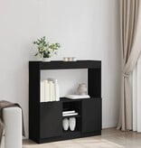 VidaXL Hoge kast 92x33x100 cm bewerkt hout zwart