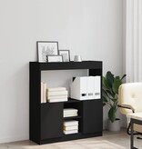 VidaXL Hoge kast 92x33x100 cm bewerkt hout zwart