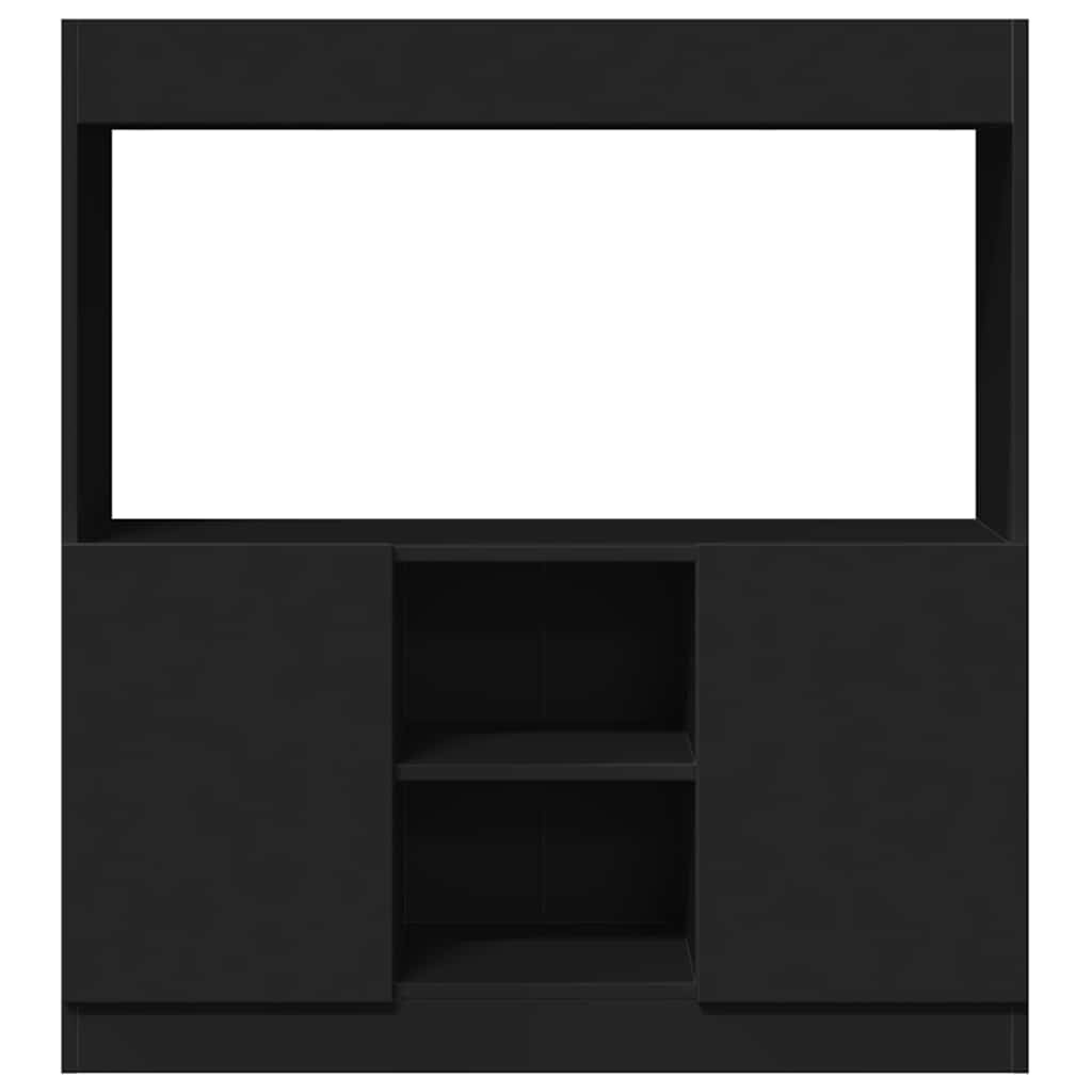 VidaXL Hoge kast 92x33x100 cm bewerkt hout zwart