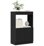 VidaXL Hoge kast 63x33x100 cm bewerkt hout zwart