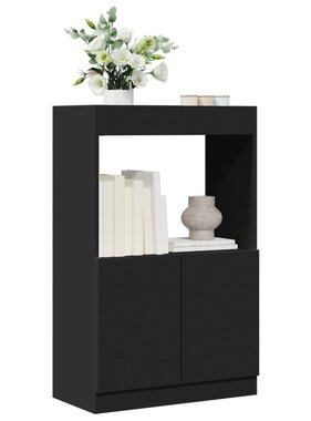 VidaXL Hoge kast 63x33x100 cm bewerkt hout zwart