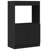 VidaXL Hoge kast 63x33x100 cm bewerkt hout zwart